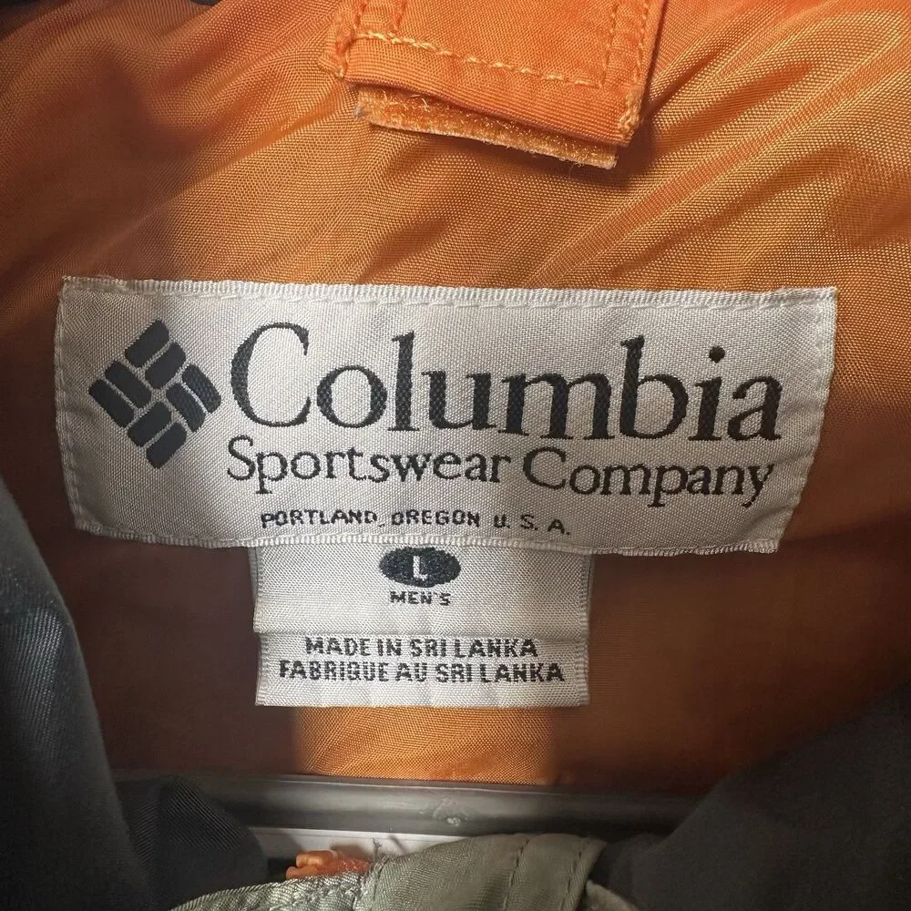 Vtg Columbia Bugaboo Core Interchange Jacket Mens Large Orange Gray Ski Shell